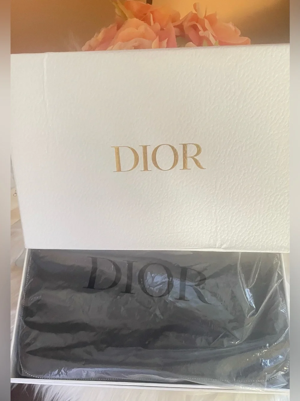 Dior Black Backstage Travel Toiletry Pouch with brushes and Box . NWT